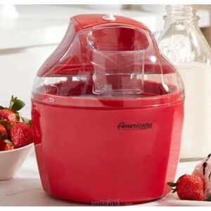 Americana 1.5-Qt Electric Ice Cream Maker Red Open Box Read